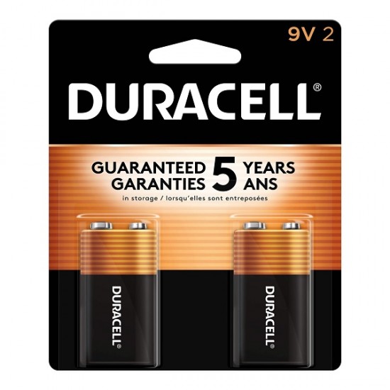 Duracell 9V  Alkaline Batteries 2pk Coppertop