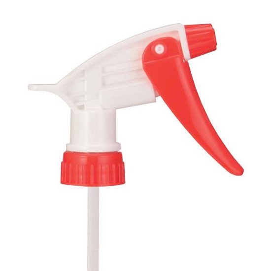 High Output Hard Chemical Trigger Sprayer, Red and White