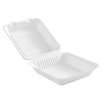 6' x 6' x 3' Fibre Hinged Lid Bagasse Container 200/cs