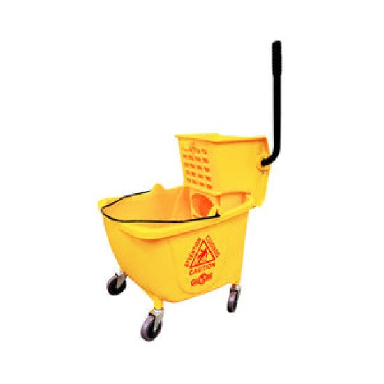 35 Qt Sidepress Bucket and Wringer Yellow