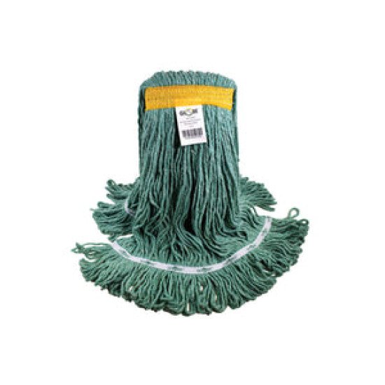 Syn-Pro® Synthetic Looped End Wet Mop Narrow Band Green 24oz Bagged L