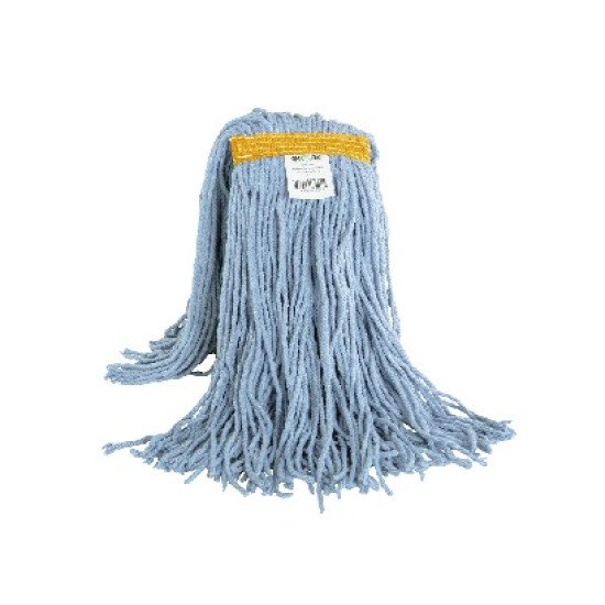 Wet Mop Head 24 oz, Large, Narrow Band, Cut End, Blue (Synthetic)