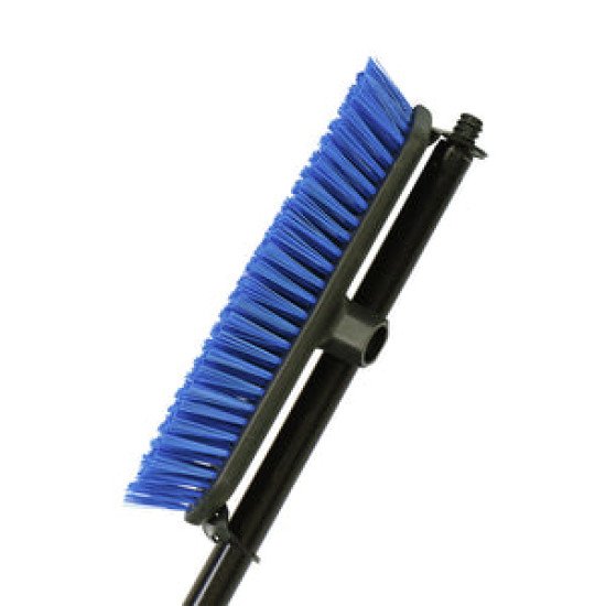  12in Floor and Deck Scrub Brush Side Clipped 54in Metal Handle