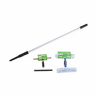 14' Window Care Kit Includes 14' Stainless Steel Squeegee, 14' T-Bar and Microfiber Washing Sleeve, 14' Replacement Microfibre Sleeve and 12ft Extension Pole