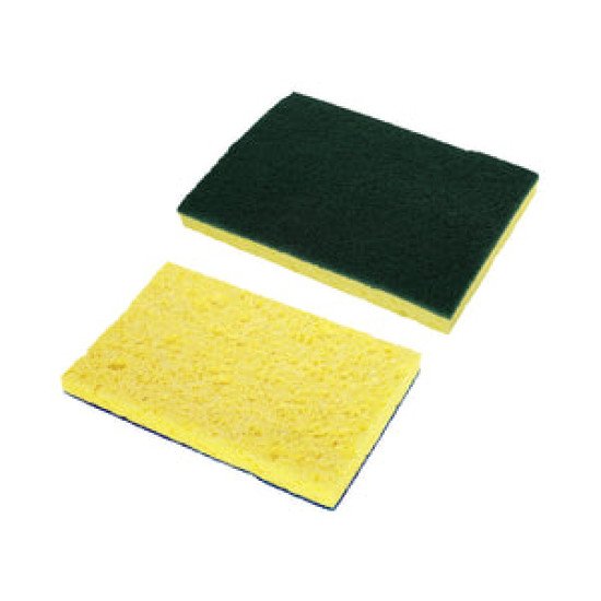 6x4in Green/Yellow H.D. Cellulose Scrub Sponge