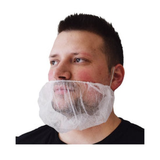 Beard Net White Poly 100/Pk