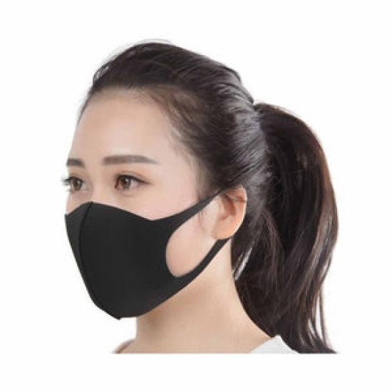 Reusable Face Mask Black Polyester/Spandex (Box of 10)