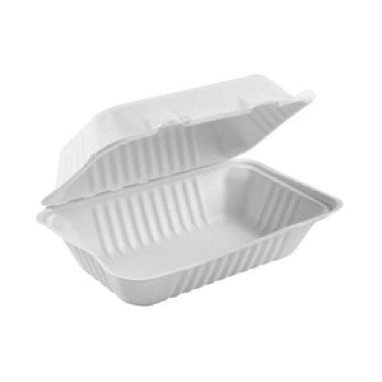 6' x 6' x 3' Fibre Hinged Lid Bagasse Container 200/cs