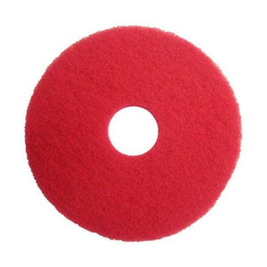 14' Red Buffing Floor Pads - 5/cs