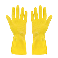 Rubber Gloves, Large Flocklined - Yellow Rubber Gloves, Large Flocklined - Yellow