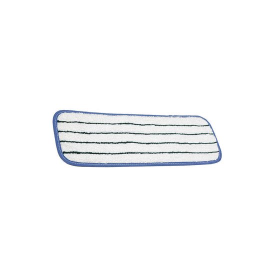 Micro Strip Velcro Flat Mop Pad - White, Striped 24'