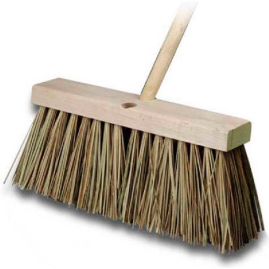 16in Street Broom With Wood Handle