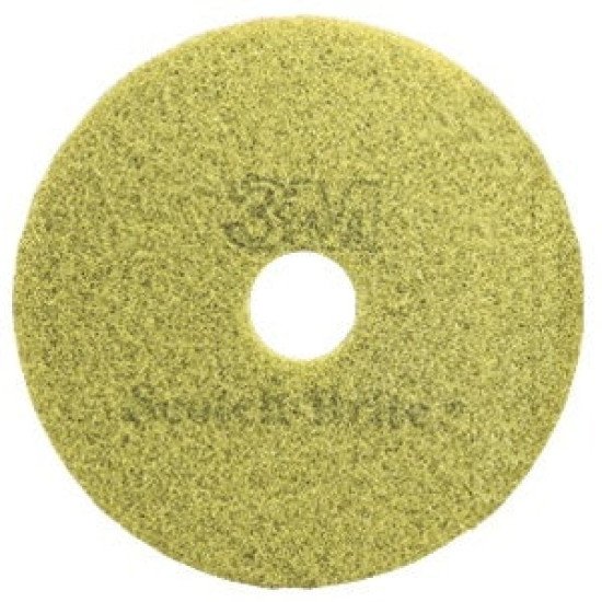  3M 20in SCOTCH BRITE YELLOW CLEAN AND POLISH PADS CASE OF 5 FOR FLOOR SCRUBBER