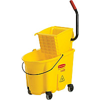 RUBBERMAID MICROFIBER FINISH BUCKET, WITH WRINGER, BLUE