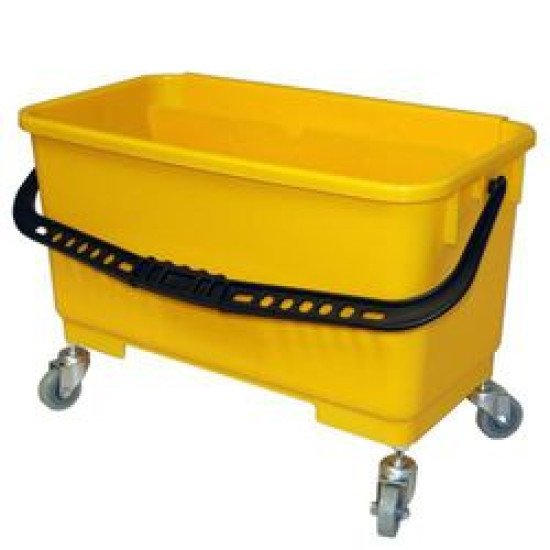 Window Washing Bucket, Yellow with Wheels, 5 Gallon