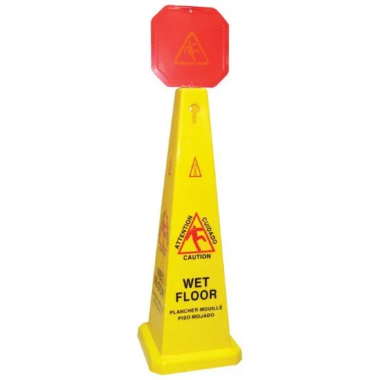 4-Sided Safety Cone, Caution Wet Floor - 4.A1246CWF