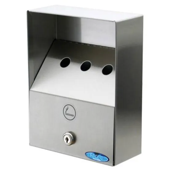 Wall mounted stainless steel 7 X3 X9 H ashtray - 3.BUF908
