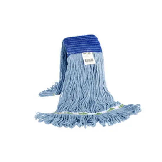 Syn-Pro® Synthetic Looped End Wet Mop Wide Band Blue 12oz Bagged S - 3.GL3049B