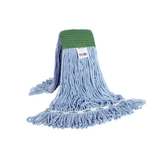 Syn-Pro® Synthetic Looped End Wet Mop Wide Band Blue 16oz Bagged M - 3.GL3050B