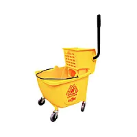 35 Qt Sidepress Bucket and Wringer Yellow