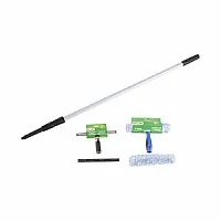 10' Window Care Kit Includes 10' Stainless Steel Squeegee, 10' T-Bar and Microfiber Washing Sleeve, 10' Replacement Microfibre Sleeve and 12ft Extension Pole
