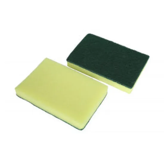 6 x4  Green/Yellow H.D. Foam Scrub Sponge - 3.GL7003