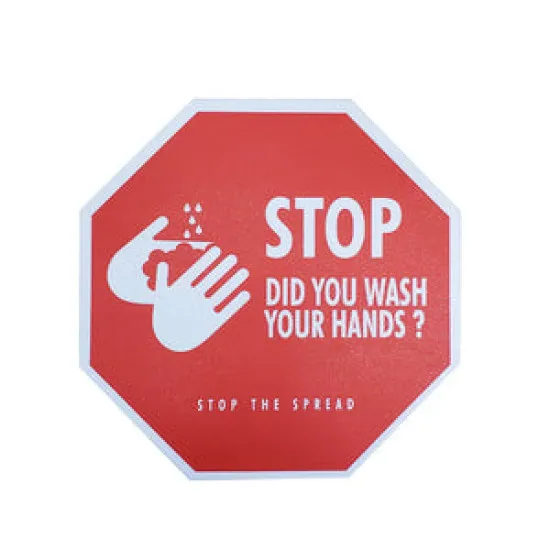 6 x 6   Wash Hands  Floor Decal - 4.GL7253