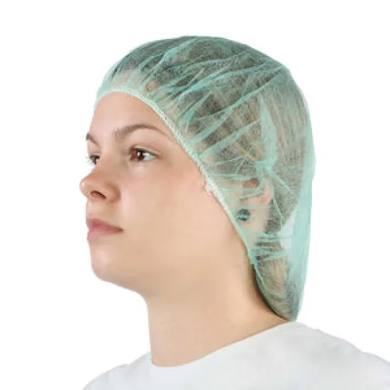Bouffant Cap/Hairnet Green Poly 24  100/Pk - 4.GL7732G