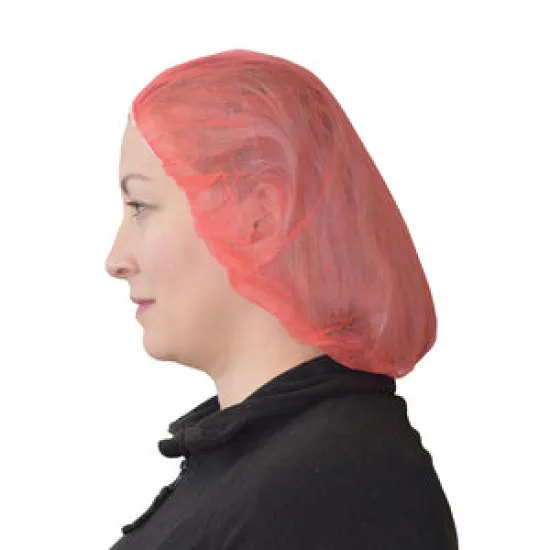 Bouffant Cap/Hairnet Red Poly 24  (10 packs fo 100) - 4.GL7732R