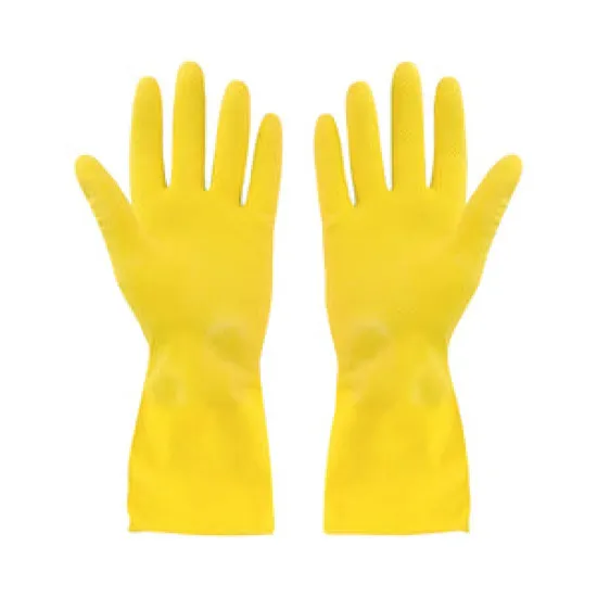 Rubber Gloves, XLarge, Flocklined Yellow(Extended Cuff) - 4.GL7772