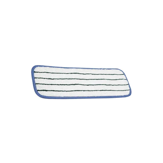 Micro Strip Velcro Flat Mop Pad - White, Striped 24 - 3.M2EFM24