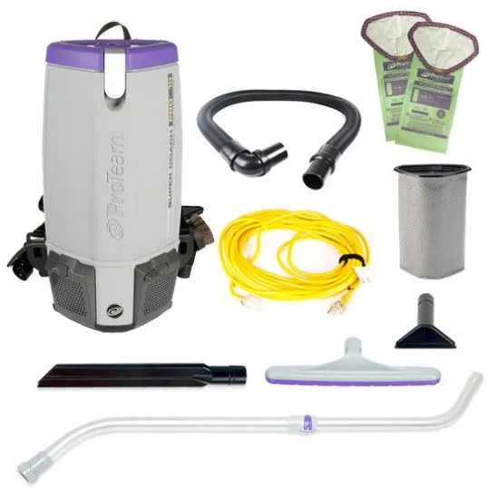 Super Coach Pro 10, 10 qt. Backpack Vacuum w/ 15  Carpet & Hard surface Sidewinder Tool Kit - 7.PT107303