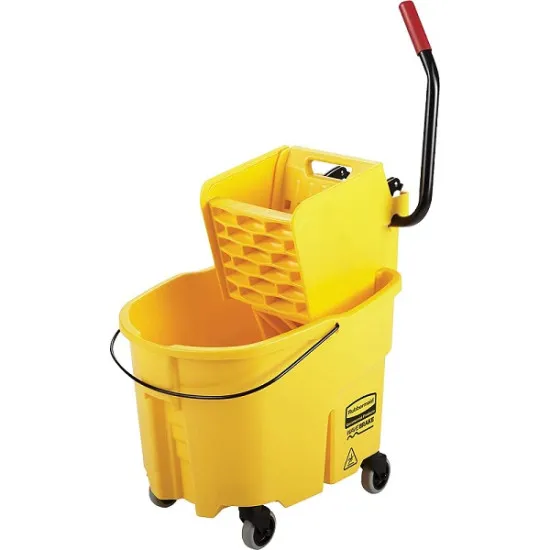 Rubbermaid WaveBrake® 35 Qt. Yellow Mop Bucket with Side Press Wringer - 3.BU758088YEL